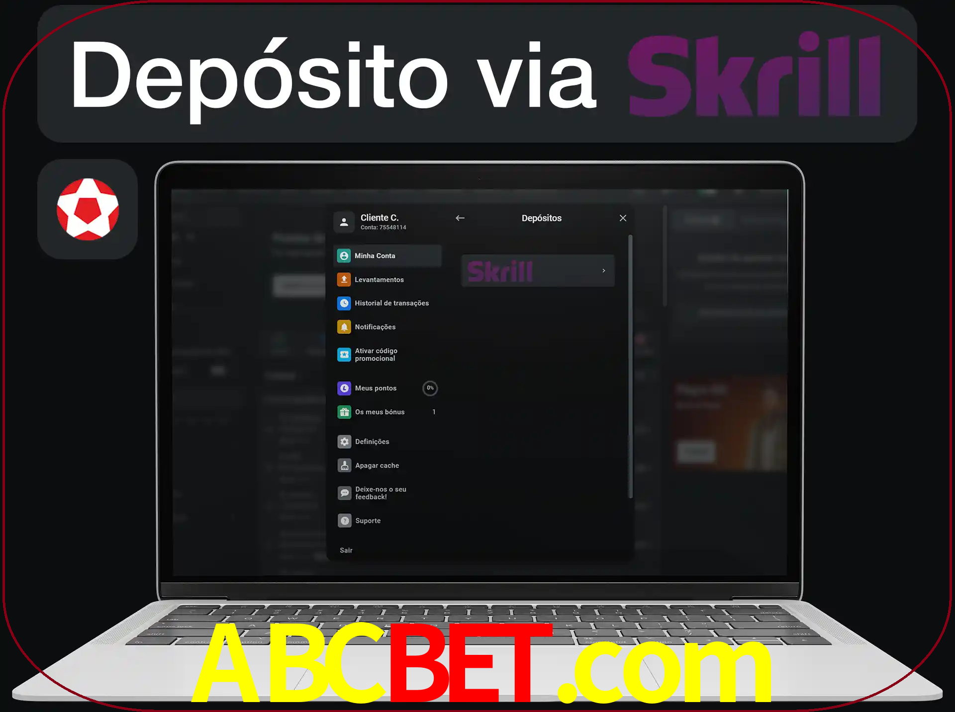 Fazer depósitos com Skrill.